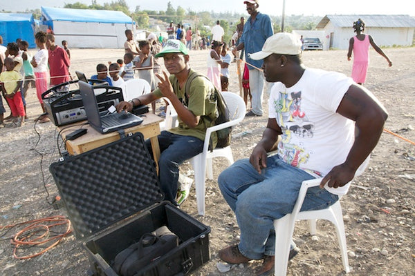 Open Air Cinema's Screening of Haitian Election Media in Villaembetta, Port-au-Prince, Haiti