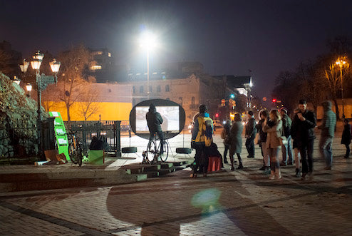 Open Air Cinema Foundation Ukraine helps spread bicycle culture in the streets of Kyiv