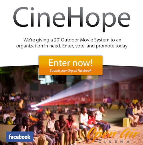 Win a 20' Outdoor Movie System through Project CineHope!