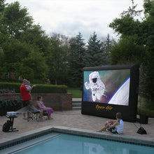 Load image into Gallery viewer, Open Air Cinema 9&#39; x 5&#39; Outdoor Movie Screen by the pool