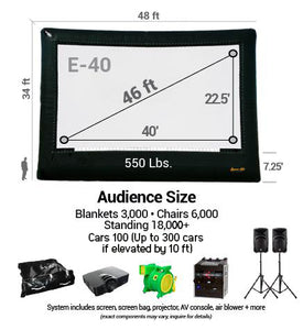 Elite 40' Outdoor Movie System Scheme and Audience Size