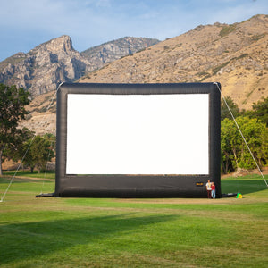40 ft Elite Inflatable Screen with people for scale