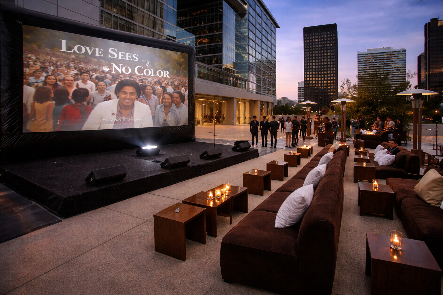 Cher Hosts Nassiri's Love Sees No Color on Inflatable Outdoor Movie Screen