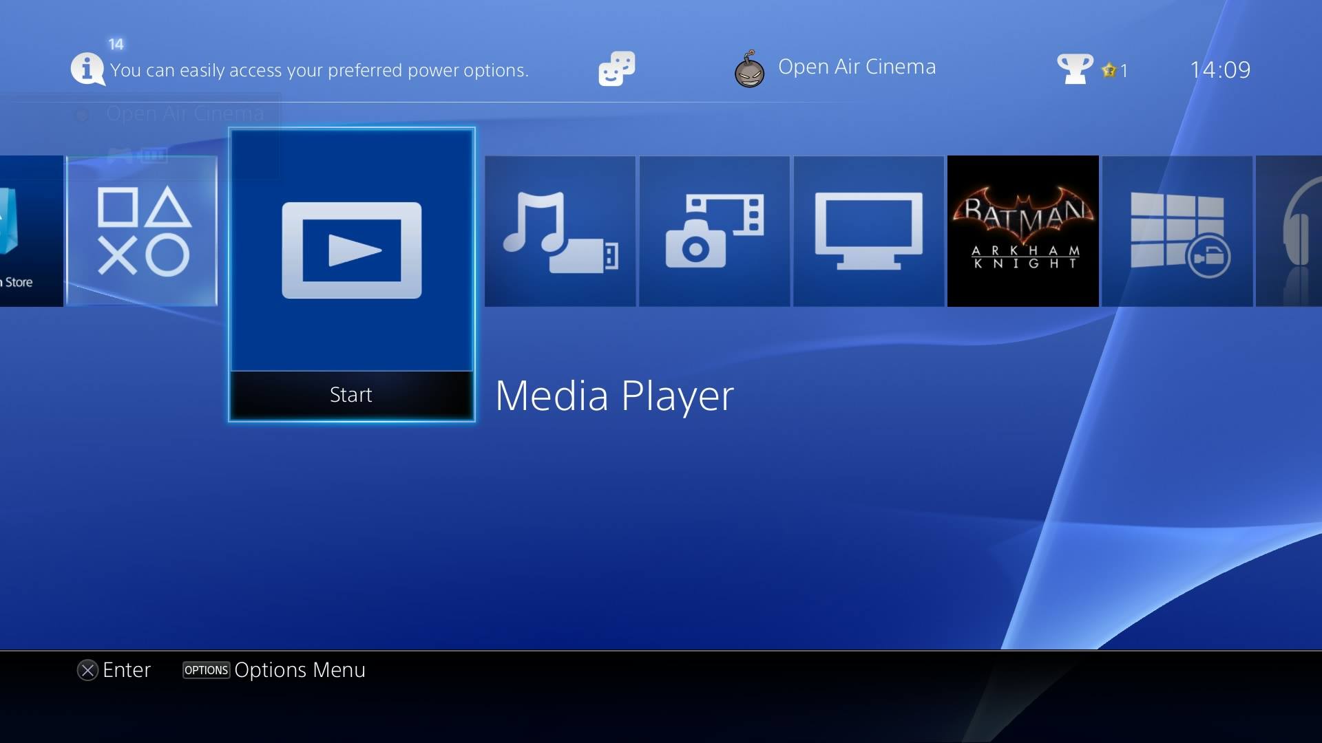 Open Air Cinema Gaming System: Playing Video Files on Playstaytion 4®