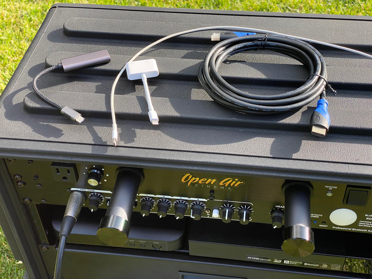A/V adapters included with the CineBox Pro 12' system