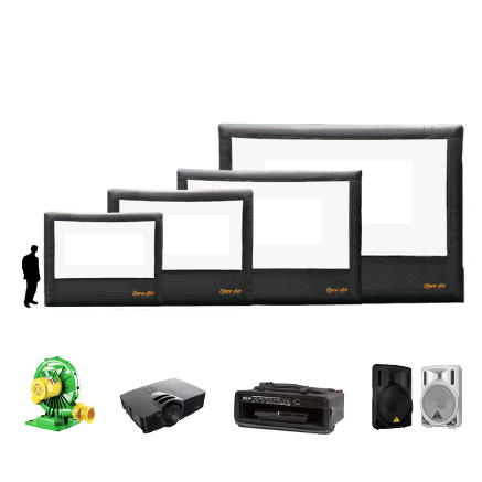 Open Air Cinema Standard 20' CineBox outdoor theater system setup